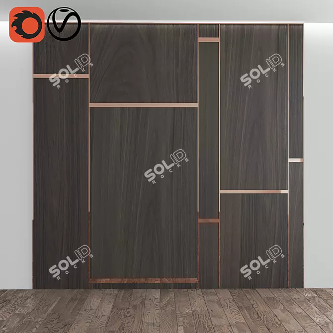 Wooden Wall Decor Solution 3D model image 1