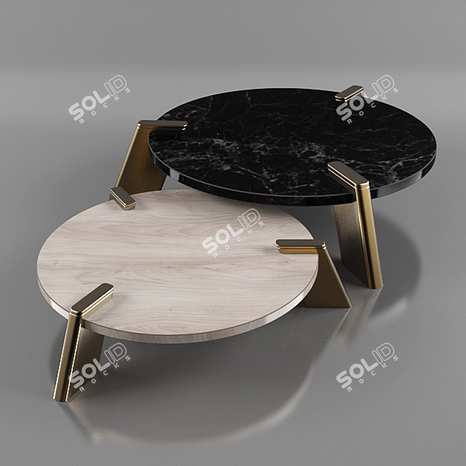 Elegant Round Imported Center Table 3D model image 1