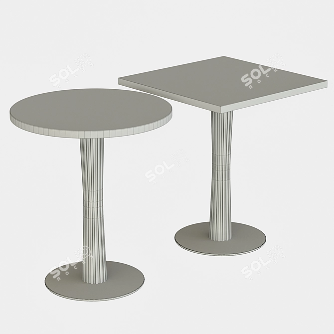 Golden Chrome Table Base 3D model image 3