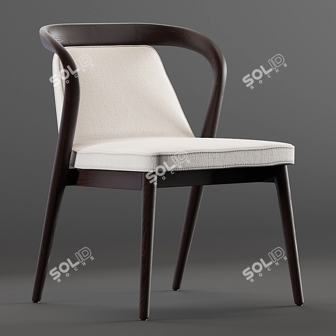 Elegant Armchair with Feat-Friendly Armrests 3D model image 1