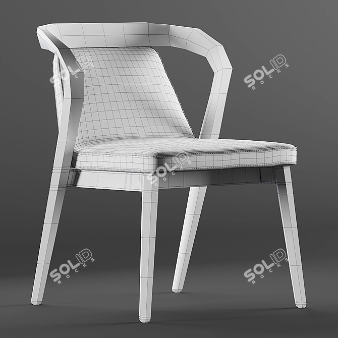 Elegant Armchair with Feat-Friendly Armrests 3D model image 3