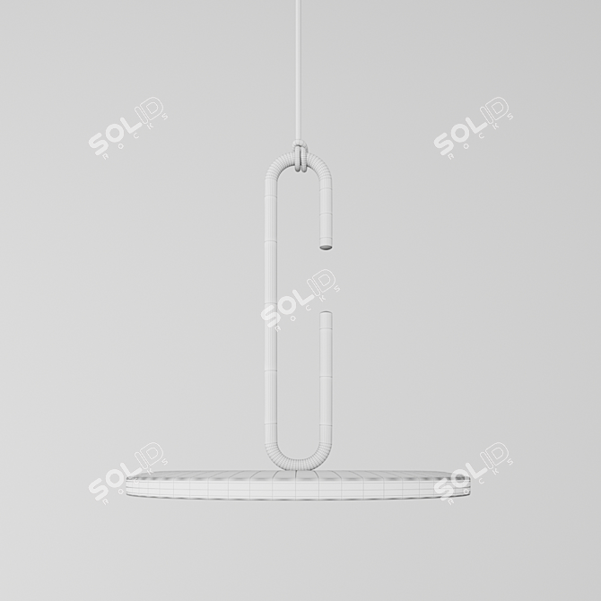 Elegant Clip Pendant Light: Open Ring Design 3D model image 3