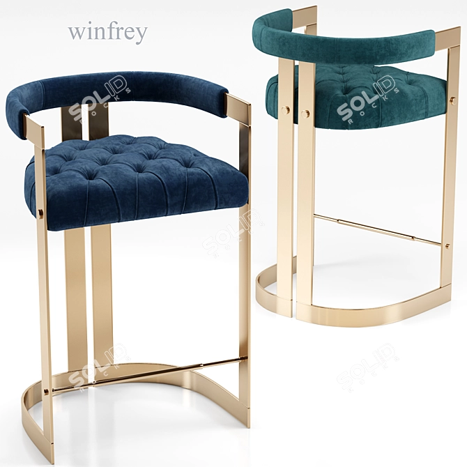 Elegant Winfrey Velvet Bar Chair 3D model image 1