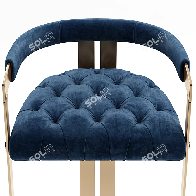 Elegant Winfrey Velvet Bar Chair 3D model image 2