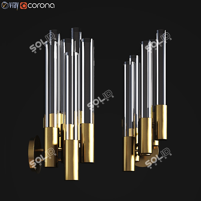 Luxxu Burj Wall Lamp: Modern Loft Industrial Style 3D model image 1