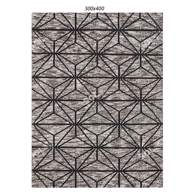 Charcoal & Gray Hand Loomed Rug 3D model image 1