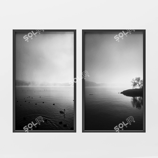 Modern Framed Posters Set 3D model image 1