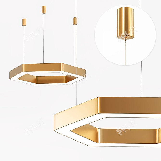 Sleek Sixty Chandelier: Modern Illumination Sparkles 3D model image 1