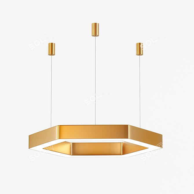 Sleek Sixty Chandelier: Modern Illumination Sparkles 3D model image 2