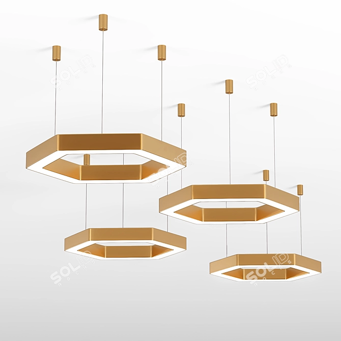 Sleek Sixty Chandelier: Modern Illumination Sparkles 3D model image 3