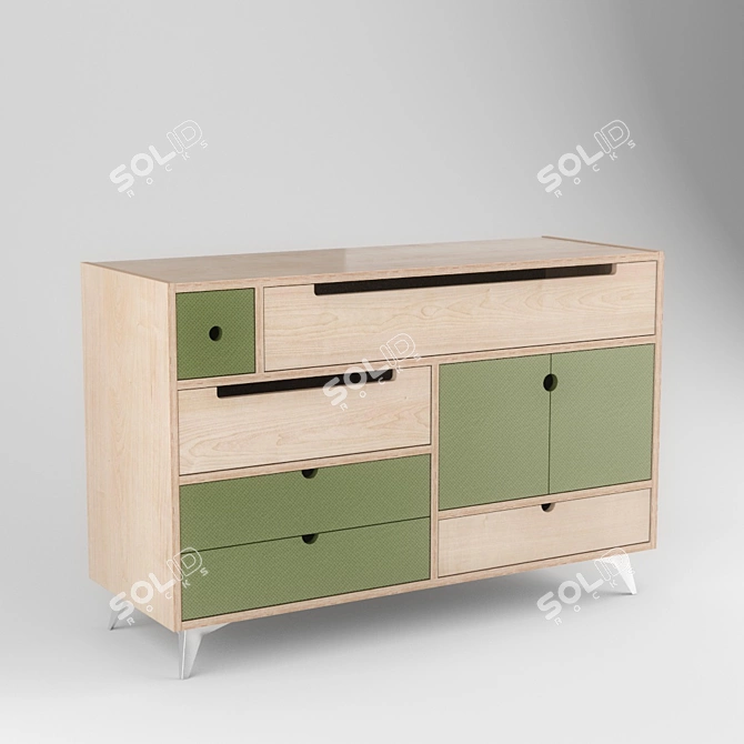 Eco 8-Door Dresser 3D model image 1