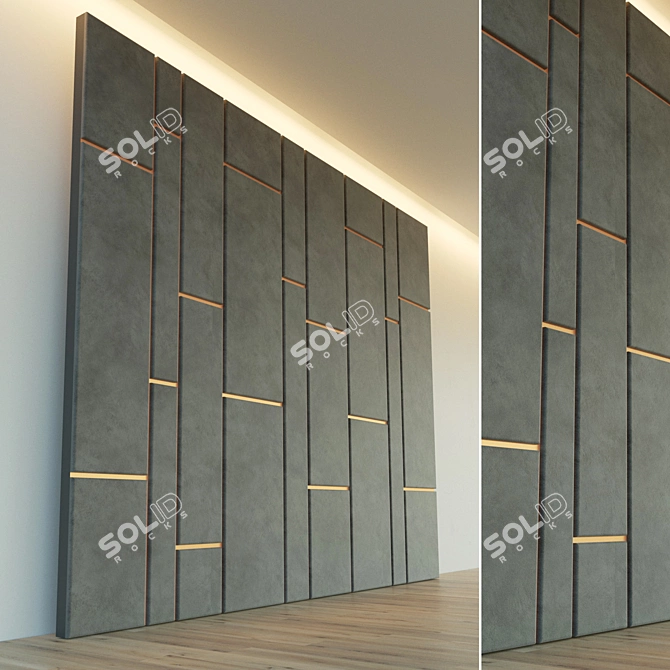 Elegant Soft Panel Wall Decor 3D model image 1