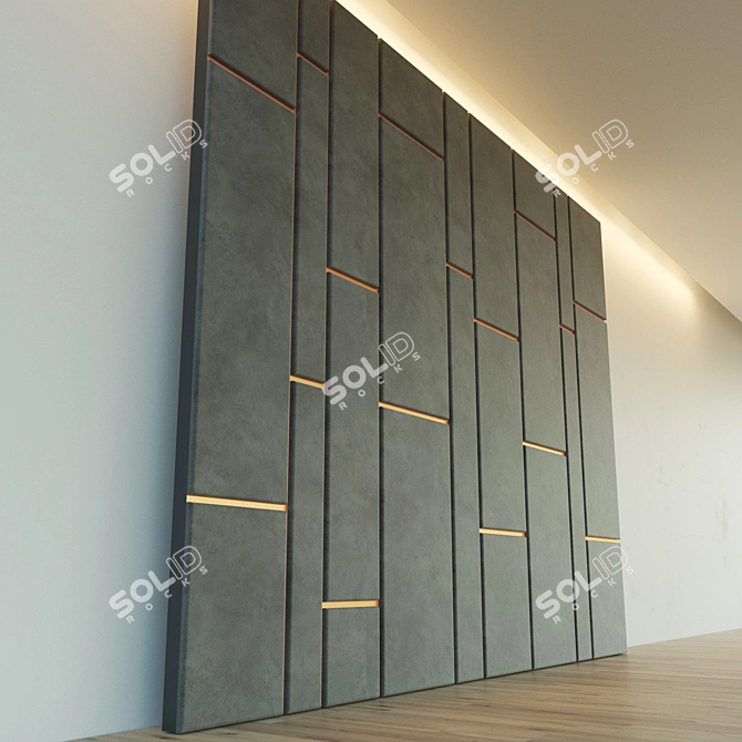 Elegant Soft Panel Wall Decor 3D model image 2