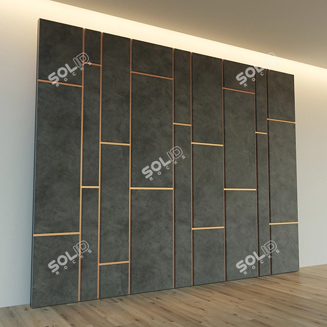 Elegant Soft Panel Wall Decor 3D model image 3