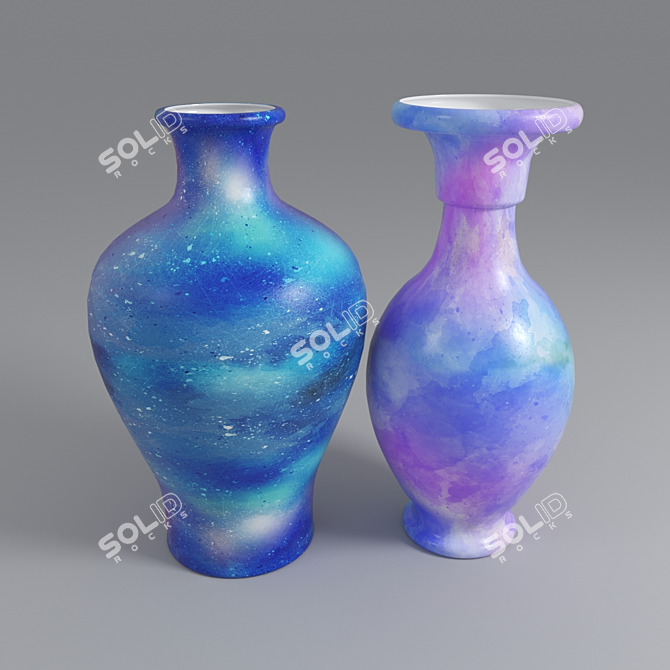 Hand-painted Ceramic Vase 3D model image 1