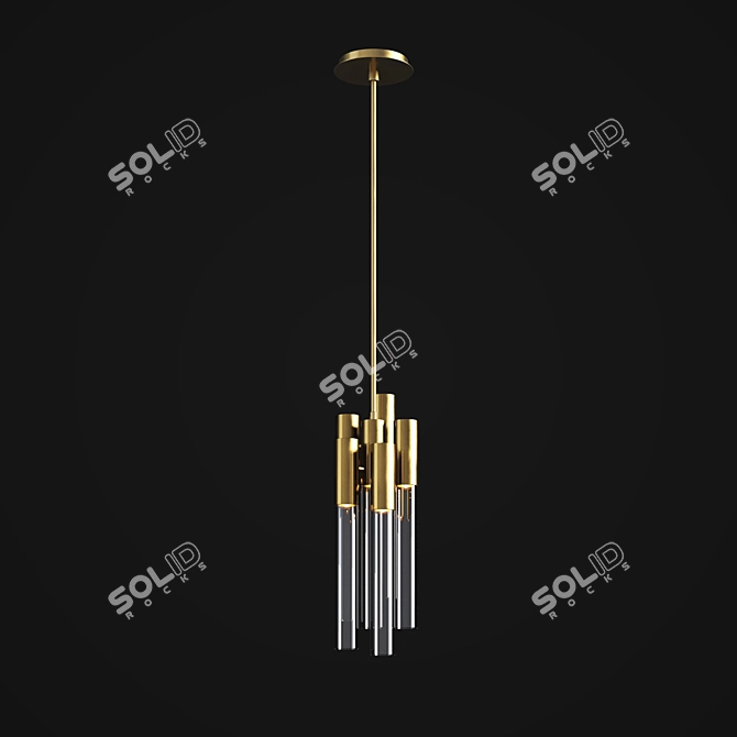 Luxxu Burj Pendant: Modern Brass Gold Chandelier 3D model image 2