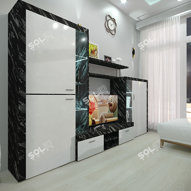 Modern Martin Living Room Wall 3D model image 2