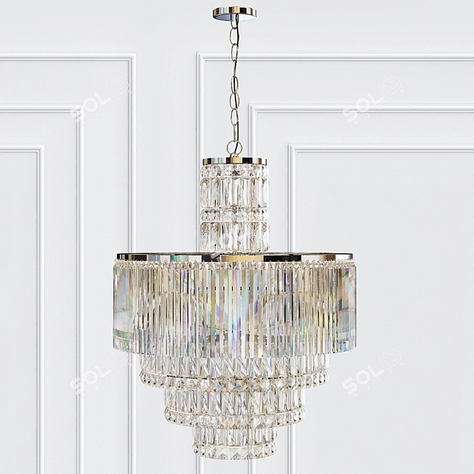 Elegant Rossborough Crystal Chandelier 3D model image 1