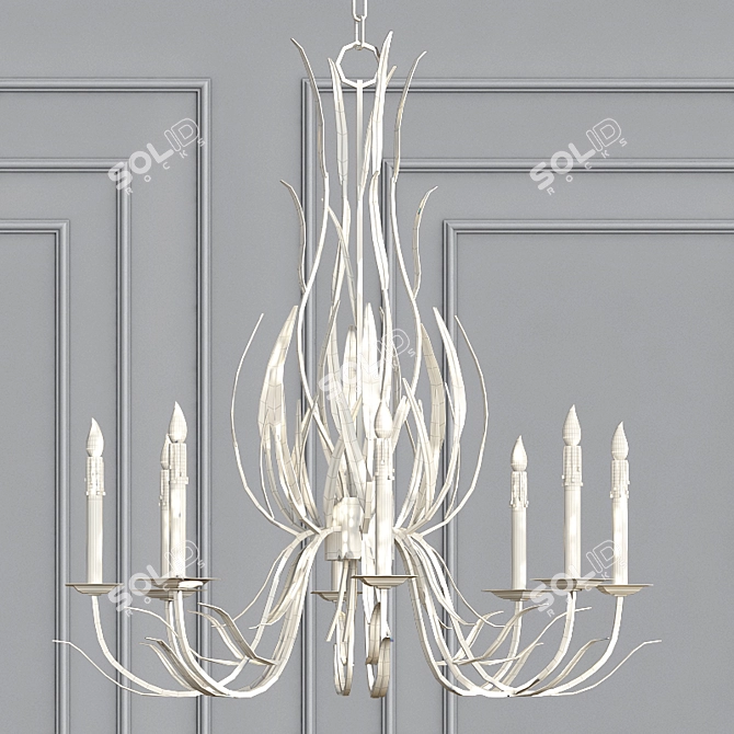 Rustic Leaf Chandelier 3D model image 3