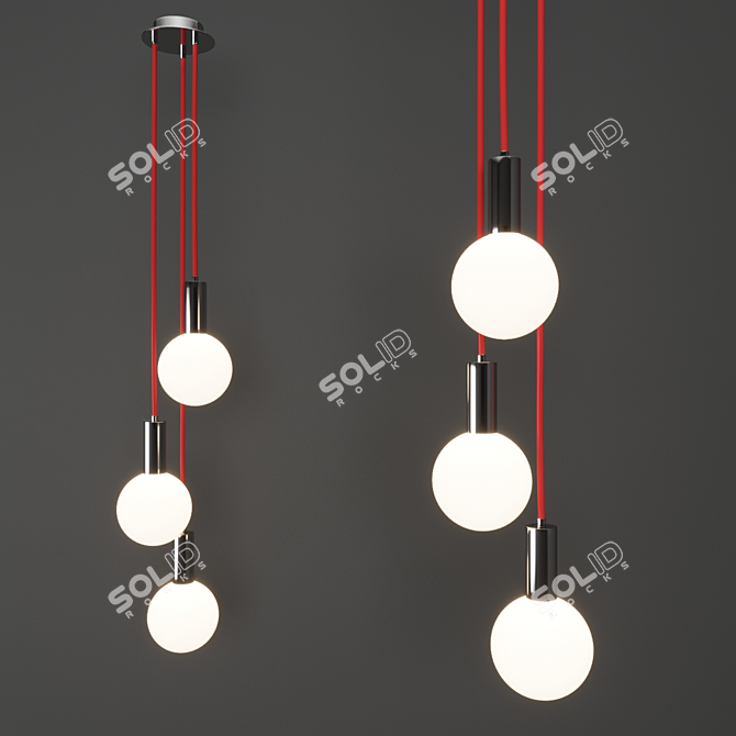 Rhea LED Multi Pendant Light: Modern Elegance 3D model image 1