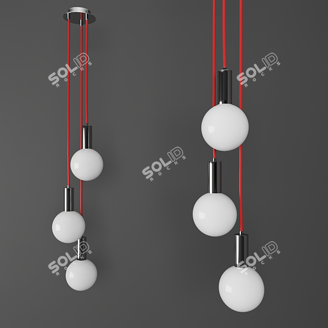 Rhea LED Multi Pendant Light: Modern Elegance 3D model image 2