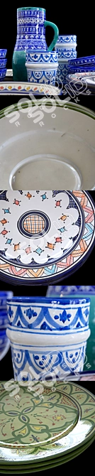 Moroccan Craftsmanship: Exquisite Ceramic Art 3D model image 2