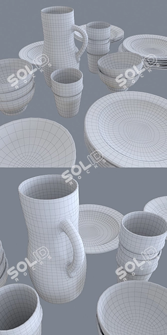 Moroccan Craftsmanship: Exquisite Ceramic Art 3D model image 3