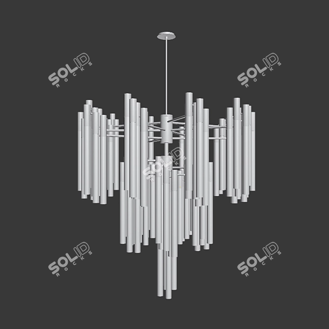 Luxxu Burj Chandelier: Modern Brass Gold 3D model image 3