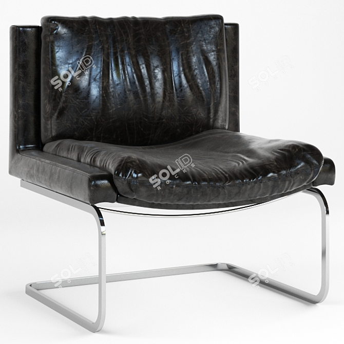 Sleek Ebony Lounge Chair - De Sede 3D model image 2