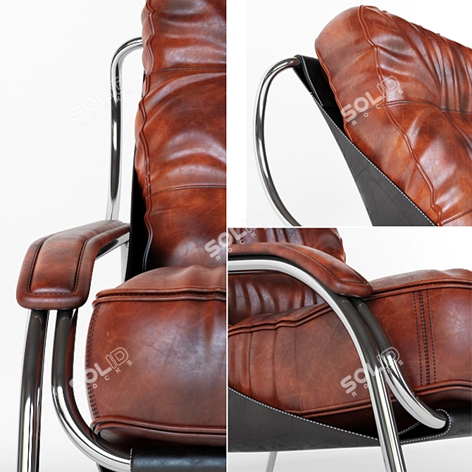 Sleek Italian 1970 Zanotta Maggiolina Chair 3D model image 2