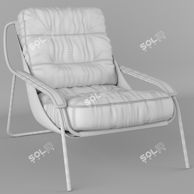 Sleek Italian 1970 Zanotta Maggiolina Chair 3D model image 3