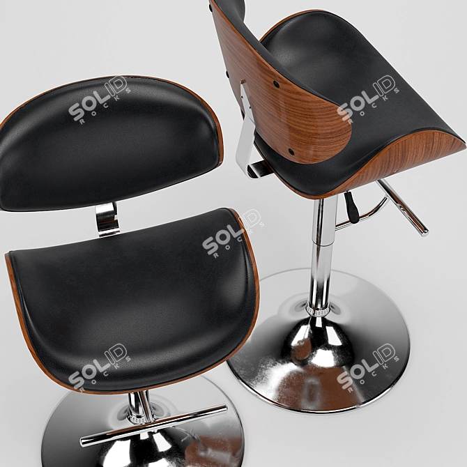 Adjustable Swivel Bar Stool 3D model image 2