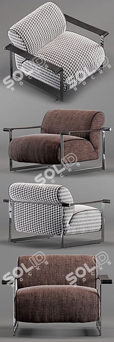 Italian Twist: Annysa Leather Armchair 3D model image 2