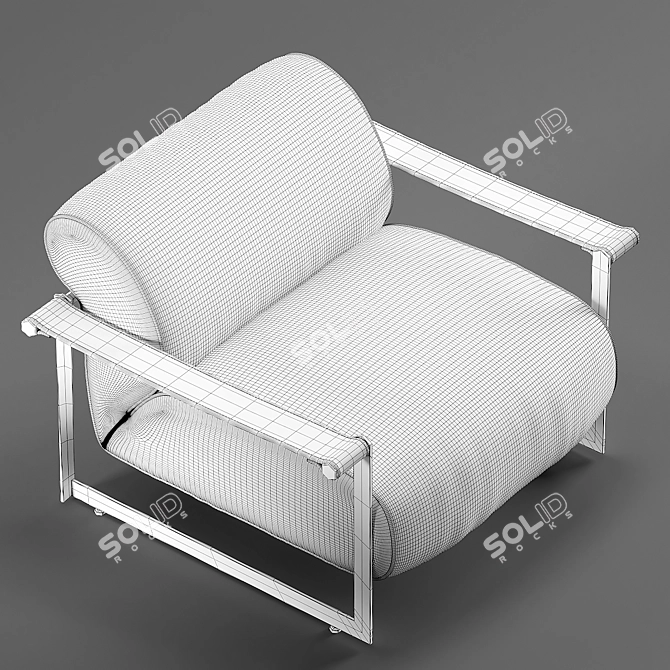 Italian Twist: Annysa Leather Armchair 3D model image 3