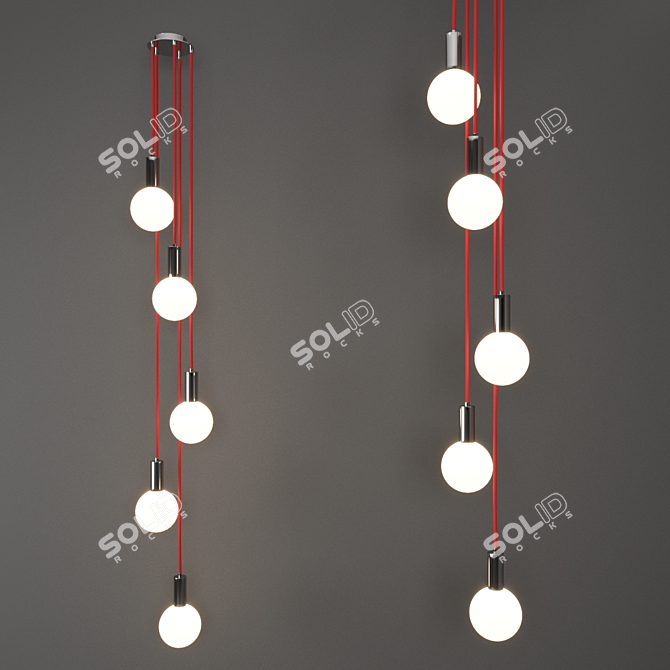 Rhea LED Multi Pendant Light - Elegant and Modern 3D model image 1