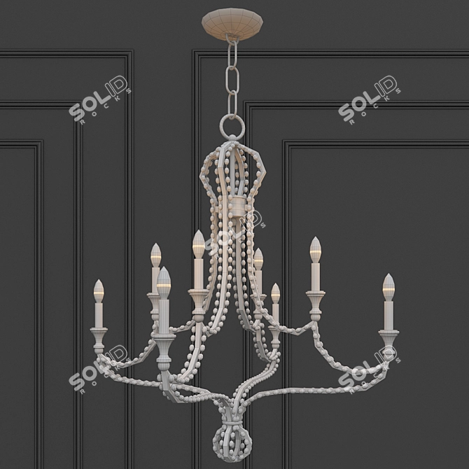 Elegant 8-Light Artisan Chandelier 3D model image 3