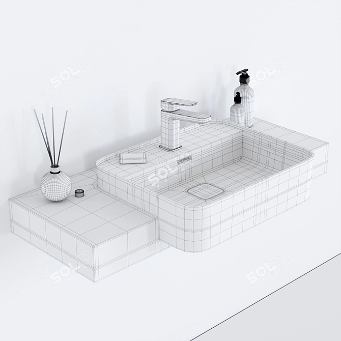 Strada II T2993: Stylish Semi-Inset Ceramic Washbasin 3D model image 3