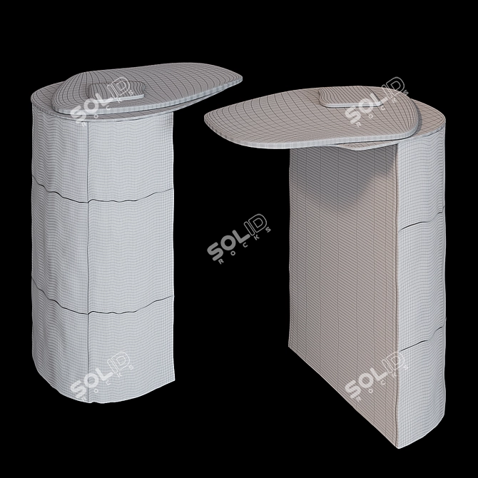 Mirrored Brass Side Table with Murano Glass - Vincenza de Cotiis 3D model image 2