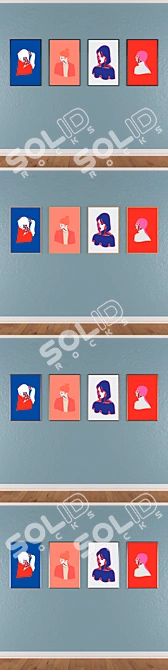 Versatile Frame Set: Wall Paintings No. 465 3D model image 3