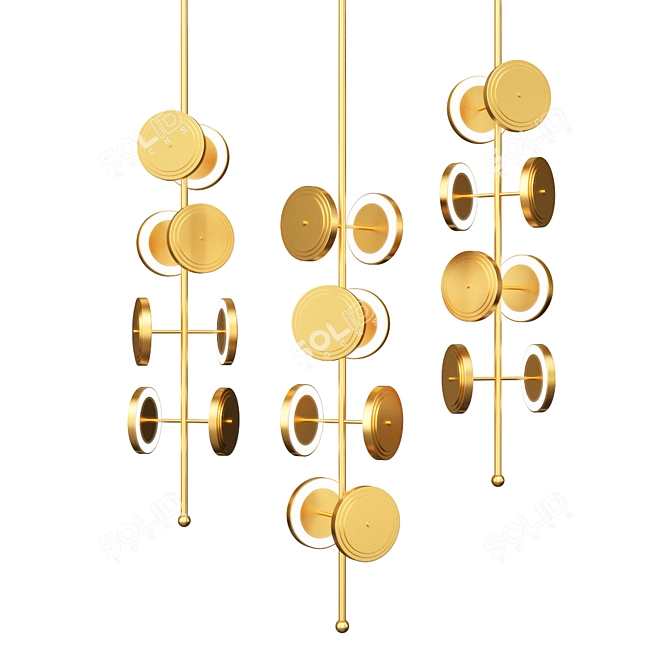 Royale Gold Chandelier: Elegant Illumination 3D model image 1