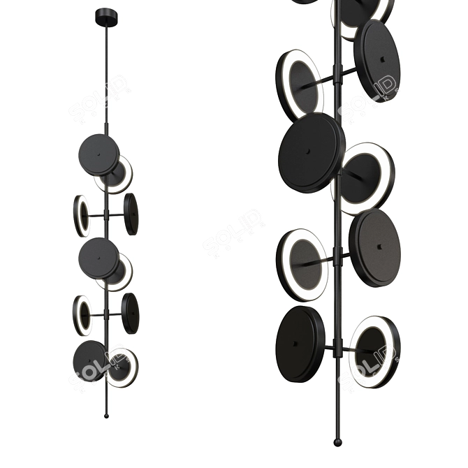 Sleek Black Chandelier: Larose Guyon Le Royer 3D model image 1