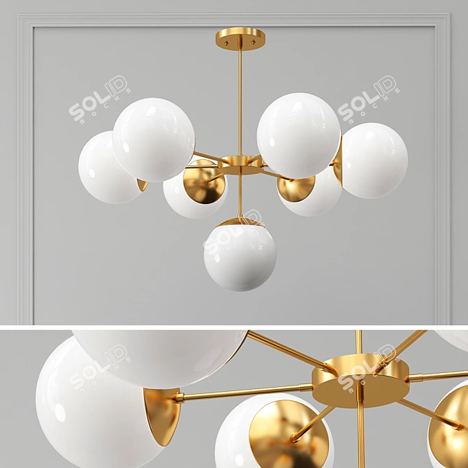 Copper Loft Chandelier 7: Vintage Charm for Any Space 3D model image 1