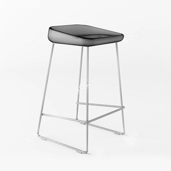 Elegant Wave Counter Stool 3D model image 3