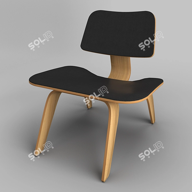 Vitra Leather Plywood Chair 3D model image 1