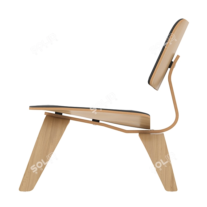 Vitra Leather Plywood Chair 3D model image 2