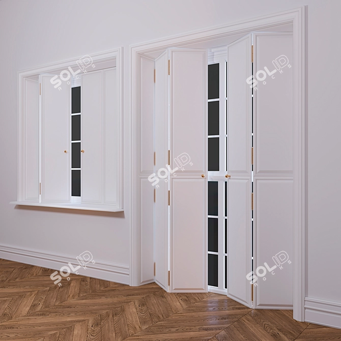 Elegant Classic Window Set 3D model image 1