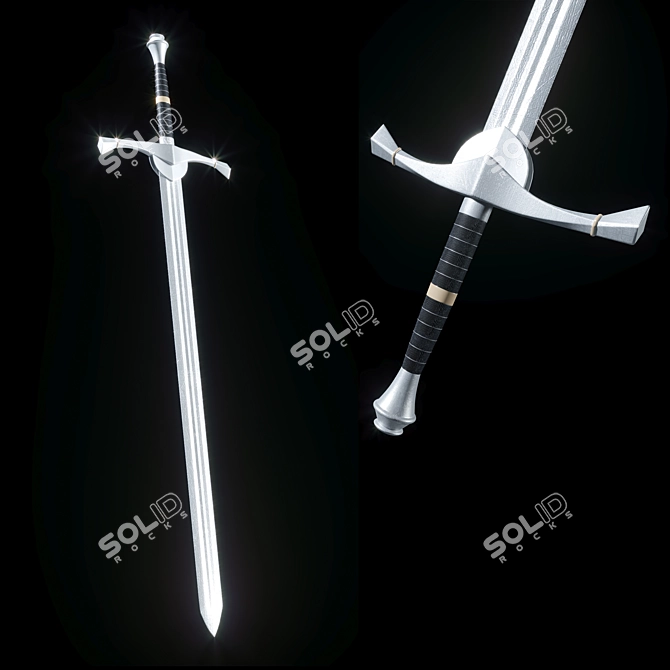 Steel Sword - Handcrafted Weapon 3D model image 1
