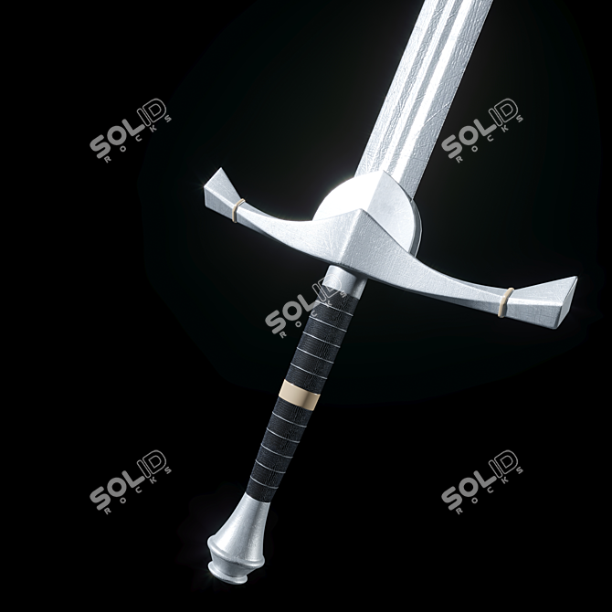 Steel Sword - Handcrafted Weapon 3D model image 2