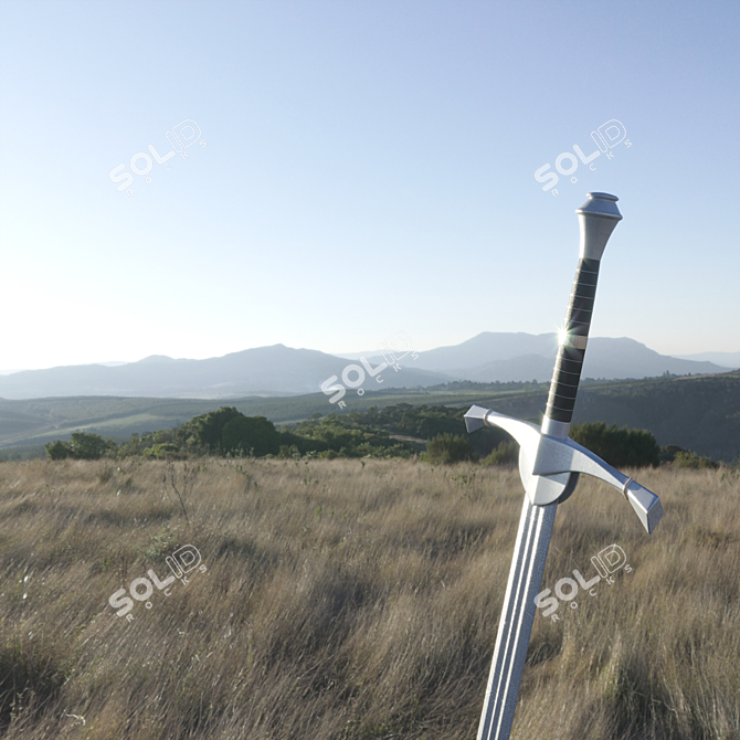 Steel Sword - Handcrafted Weapon 3D model image 3