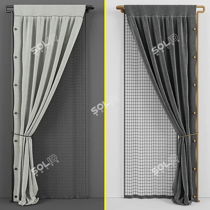 Urban Chic Curtains 3D model image 1